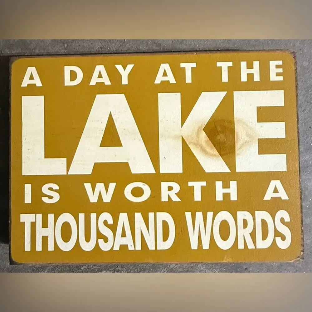 Yellow Wall Decor Sign - A Day at the Lake